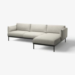 ÄPPLARYD, 3-seat sofa with chaise longue, Lejde light grey