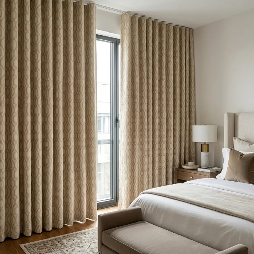 Camel Gold Trellis Wave Curtain