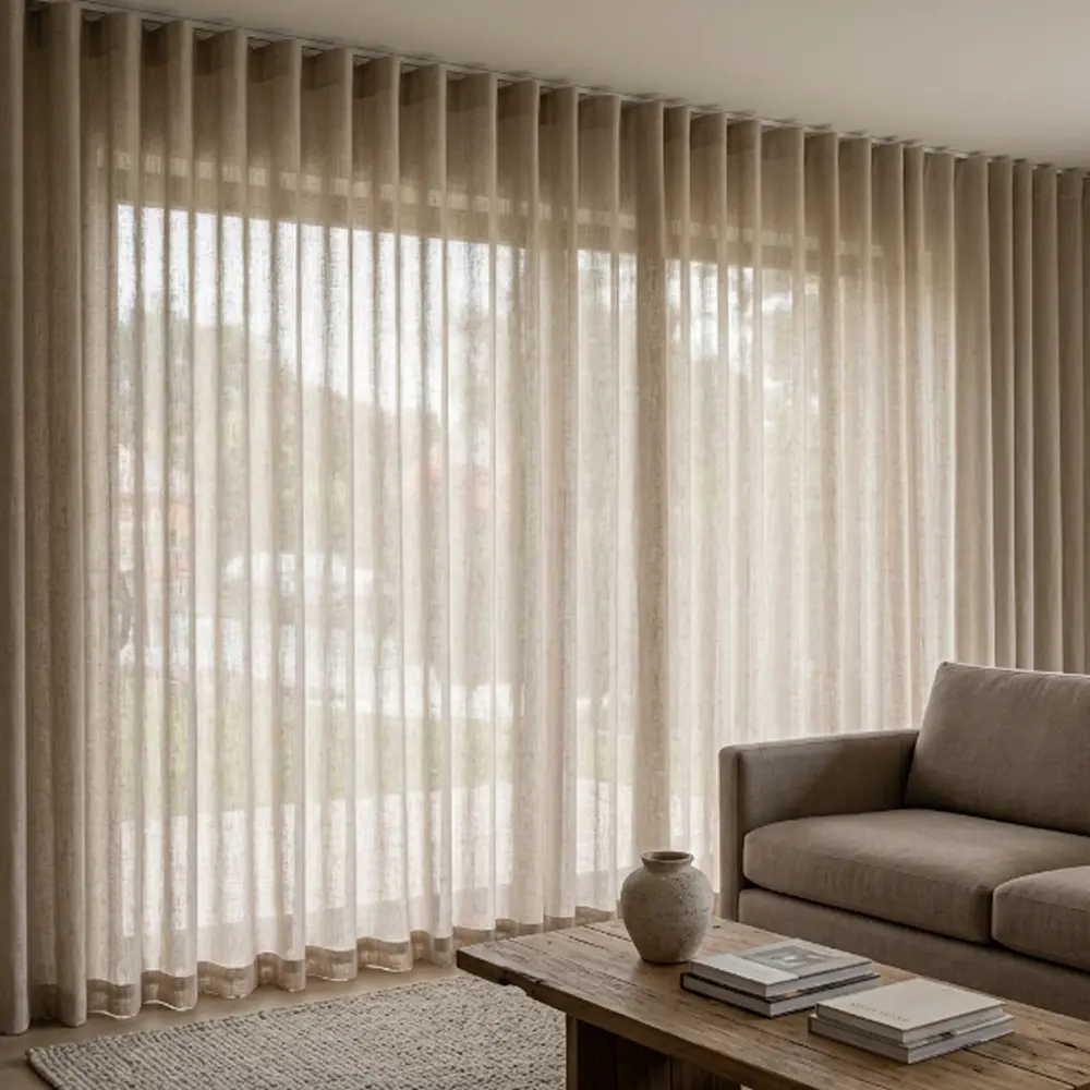 Natural Custom Wave Curtain