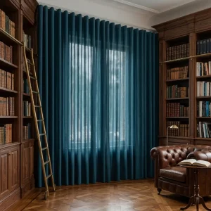 Teal Designer Sheer Drapery