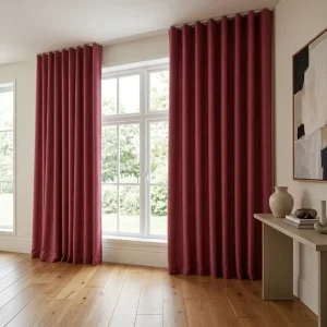 Berry Red Wave Fold Curtain