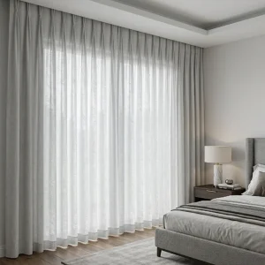 Muted Grey Pleated Curtain