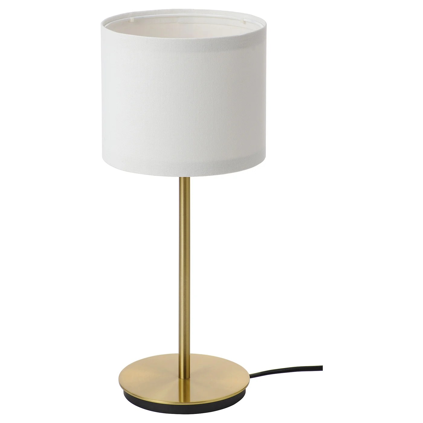 RINGSTA / SKAFTET, Table lamp, white/brass, 41 cm